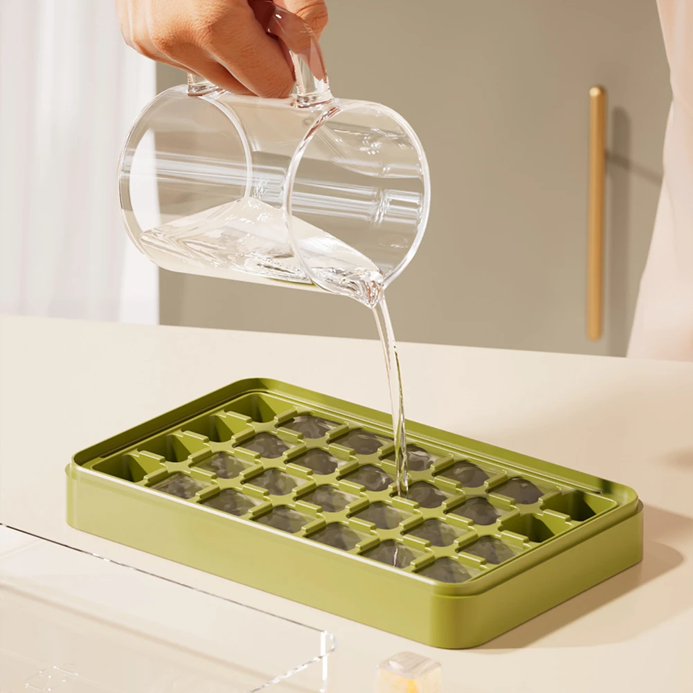 

5/28 Grid Ice Cubes Moulds With Lid Quick Demoulding Ice Maker For Beverage Milk