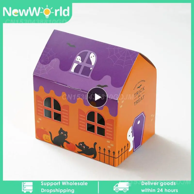 Kleine Hausformbox, gesunde Kreativität, Farbe, kleine Halloween-Wildkeksbox, wiederverwendbar, zarte Süßigkeitenbox mit hoher Kapazität