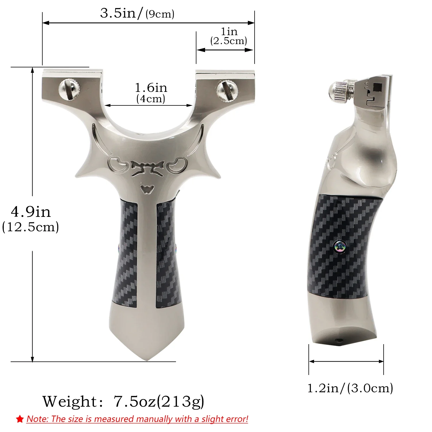 الفضة السوداء مخطط الربط سبائك الألومنيوم مقلاع معدني كامل المهنية اطلاق النار بيند مقبض الصيد في الهواء الطلق الرافعة