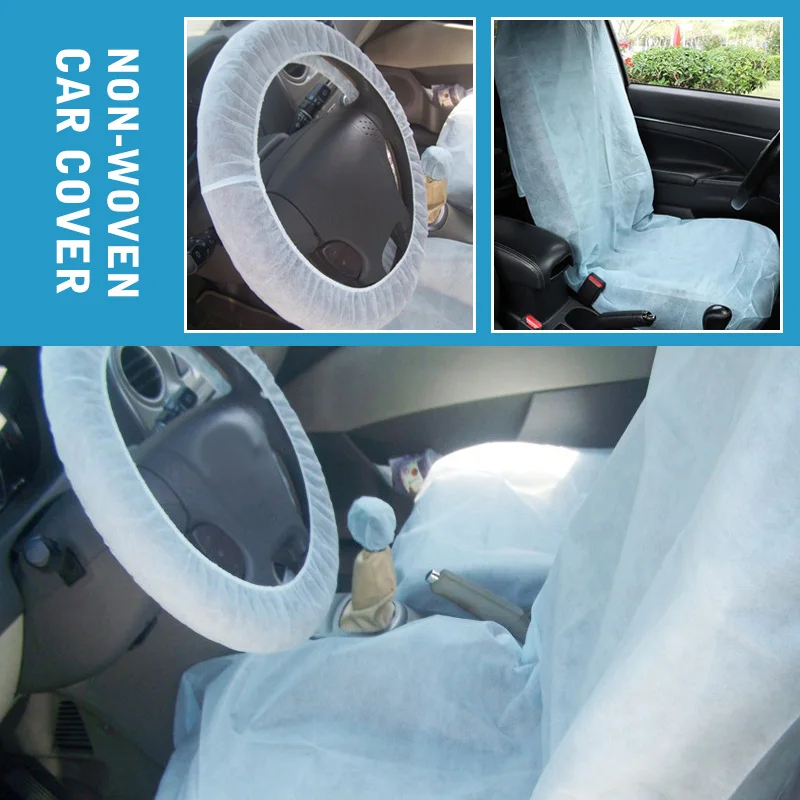 2 Pcs Disposable Car Seat Covers Non-woven Fabric Car Dust Kit Universal Waterproof Care Cleaning Beauty Repair Protective Cover