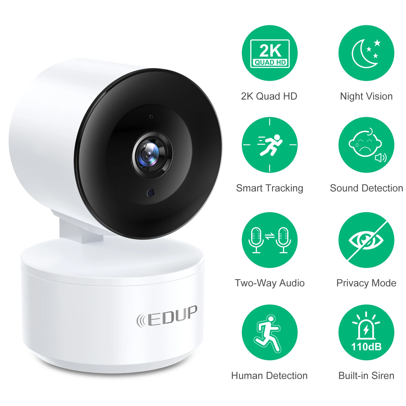 EDUP 3MP Tuya Wifi Camera Auto Tracking Camera Smart Life Home Security Mini Camera Two Way Audio AI Detect pan tilt cameras