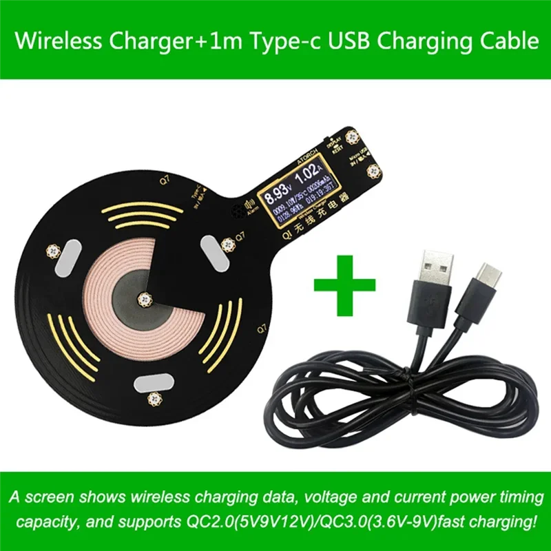 A63M-Q7 Wireless 10W Charger Tester 10W Wireless Fast Charging Charger Fast Charging Voltage Meter
