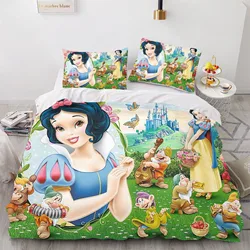 Snow White And The Seven Dwarfs Home 100% Polyester 3-Piece Set 1 Duvet Quilt Cover 3D Children'S Bedding  Anime