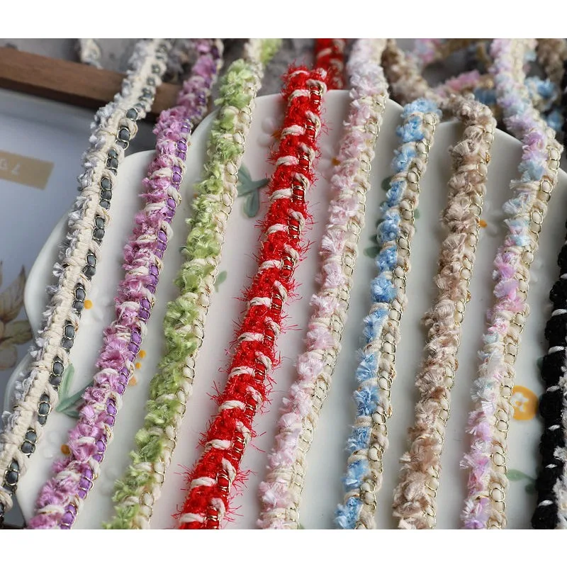 Double Color Cotton Thread Row Webbing, Vintage Clothing Fabric Decoration, Collar Trim, DIY Sewing, Lace Accessories