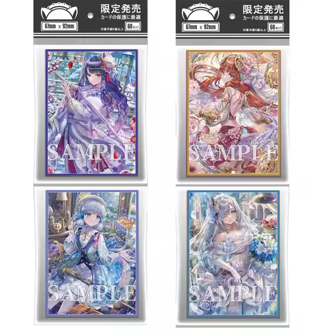 60pcs Genshin Impact Card Sleeves Hu Tao Raiden Shogun Kamisato Ayaka Yae Miko PTCG Trading Card Holographic Protective Case