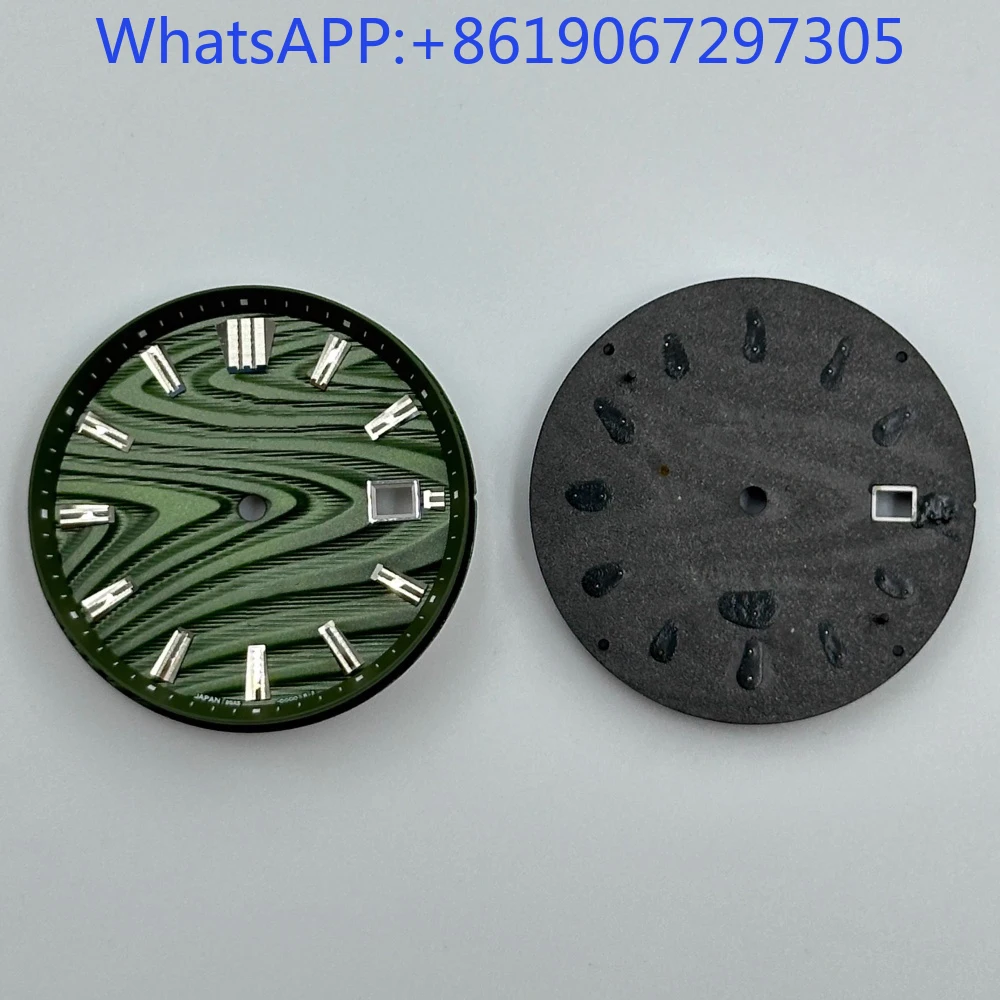 NH35 자동 운동 사다리꼴 마커에 적합한 고품질 웨이브 리버 텍스처 시계 다이얼 내구성 케이스 모드 부품