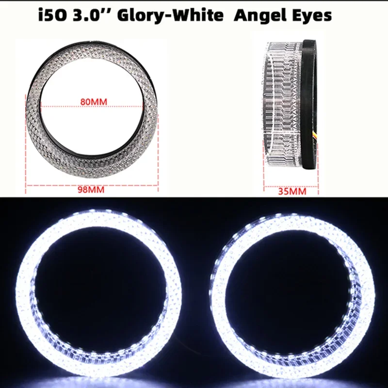 LKA 2.5 Inch 3.0 Inch Led Angel Eyes Bi Xenon Projector Lenses for Headlights Car Lights Turn Signal Lights Car Accessories