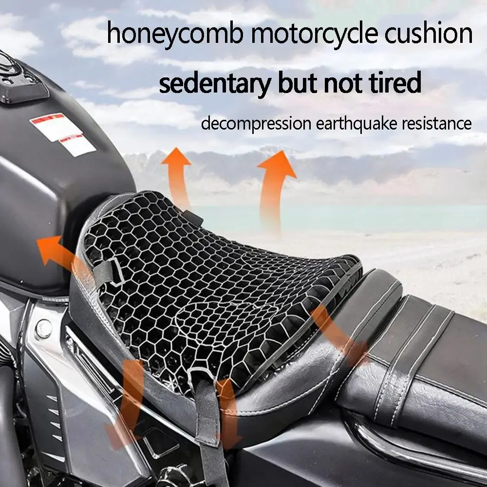 Pressure Relief Anti Slip Comfortable Gel Honeycomb Motorbike Accessories Motorcycle Seat Cushion Seat Cover