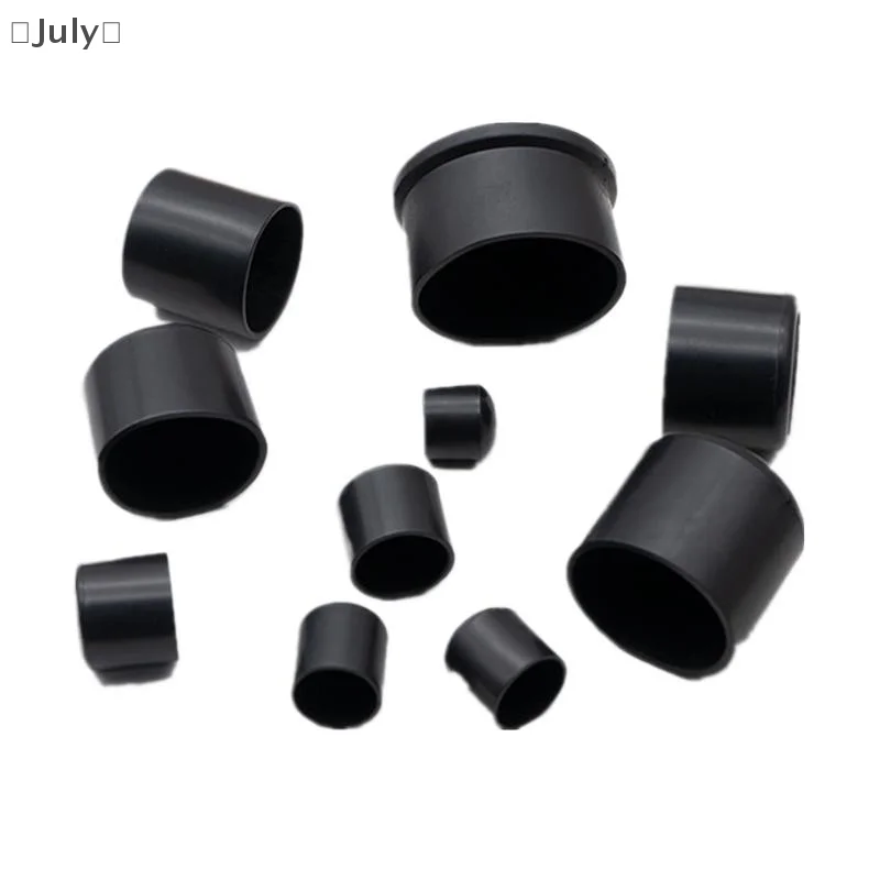 Embouts de tuyaux ronds en acier, PVC noir, antidérapants, pieds de Table et de chaise, protection de sol, couverture de pieds de meubles