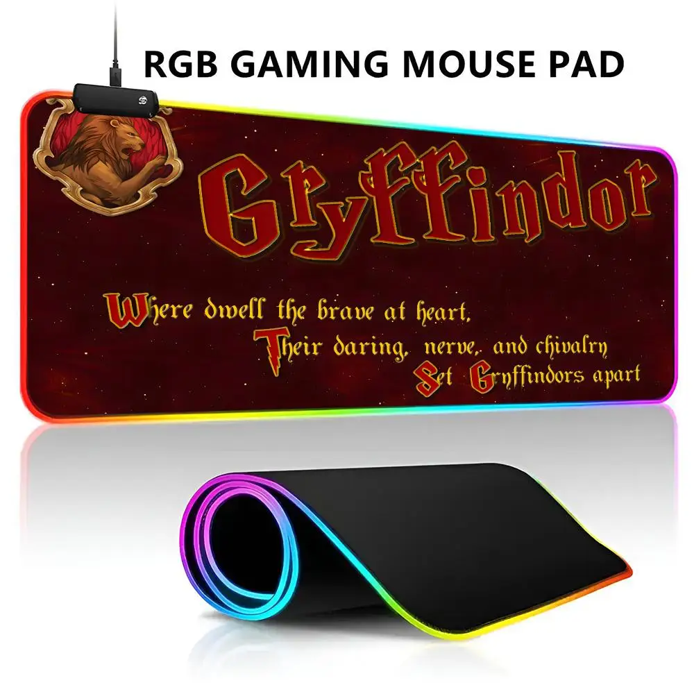 Ring Harries P-Potters Wand Mouse Pad RGB LED Light Gaming Waterproof Large Gamer Mouse Carpet Big Mause Keyboard Pad PC Desk Pl