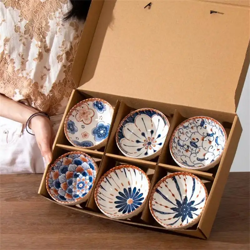 Restaurant Tableware Luxury Japanese Style Ceramic Gift Baby Adult Dish Cute Creative Soup Bowl Underglaze Color Process Bowl