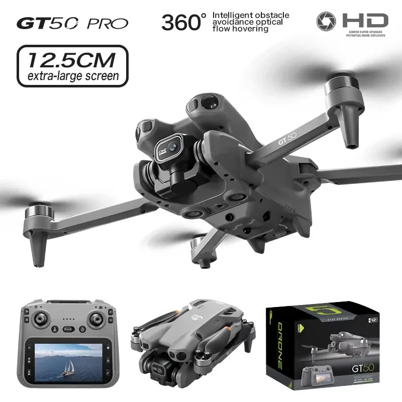 

2026 NEW GT50pro Drone 8K Professional 5G WIFI HD Camera 4.3"Sreen Remote Control RC Brushless Folding DronE Quadcopter Gift toy