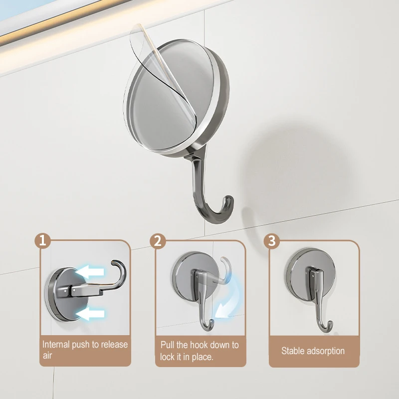 Suction Cup Hook for Shower Room with Super Strong Suction, Heavy Duty Vacuum Hook, Punch-Free, 2 PCs, 4PCs
