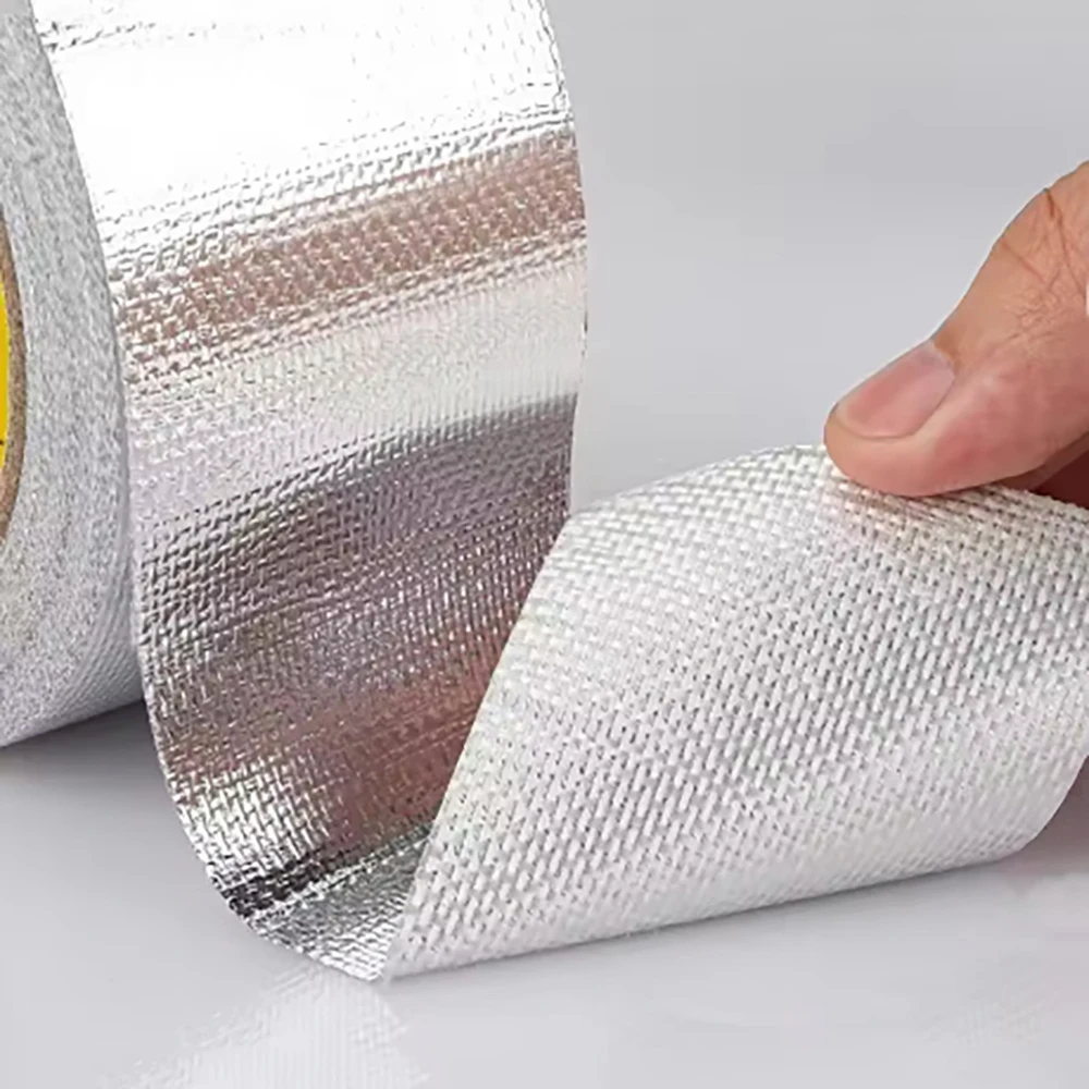 1 Roll  Fiberglass Aluminum Foil Tape HVAC Heat Resistant Tape Heat Shield Thermal Barrier Adhesive Backed Heat Reflective Tape