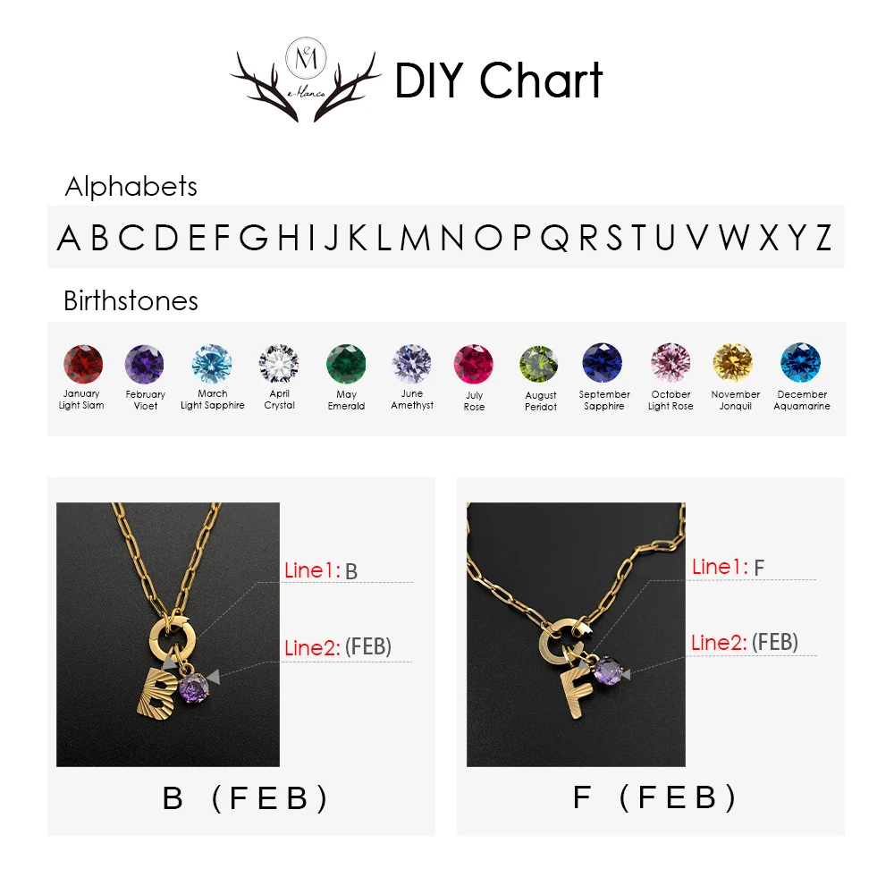 eManco قلادة من الفولاذ المقاوم للصدأ 26 حرف سحر قلادة للنساء 45 سنتيمتر كريستال جولة سحر قلادة سلاسل بالجملة #5