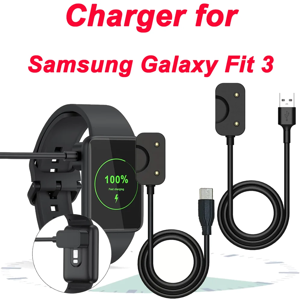 For Samsung Galaxy Fit 3 Charger, 3.3ft Magnetic Replacement Charging Cable Dock Stand for Galaxy Watch Fit 3 SM-R390 Smartwatch