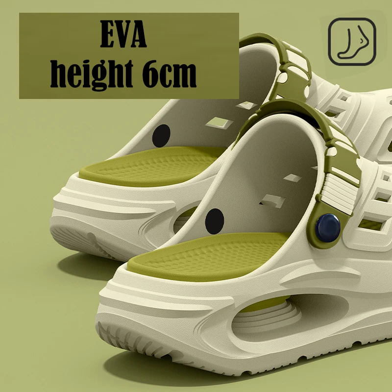 Smile Herren- und Damen-Höhlenschuhe, modische, atmungsaktive Sandalen mit herausnehmbaren Einlegesohlen, rutschfeste, gepolsterte, verdickte, weiche Hausschuhe – Detail 6