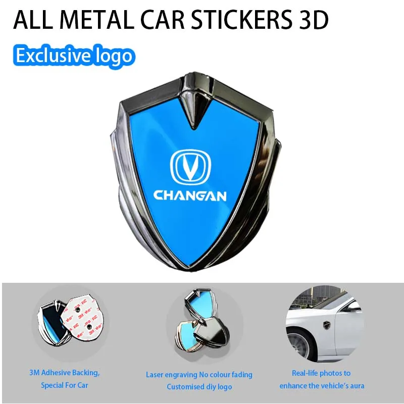 

For Changan Cs35 Plus Uni T K Cs55 Plus Hunter F70 Cs75 Plus Eado X7 Accessories Car Body Metal Shield 3D Emblem Sticker Badge