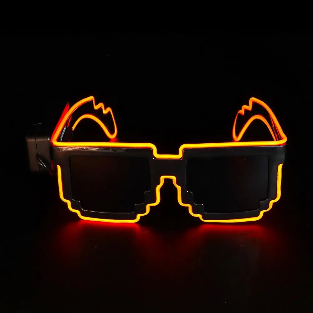 Novel Mosaic LED Glasses Wireless LED Light-up Glasses Glow in the Dark for Rave Party Funny Neon Rave Shades Flashing Glasses