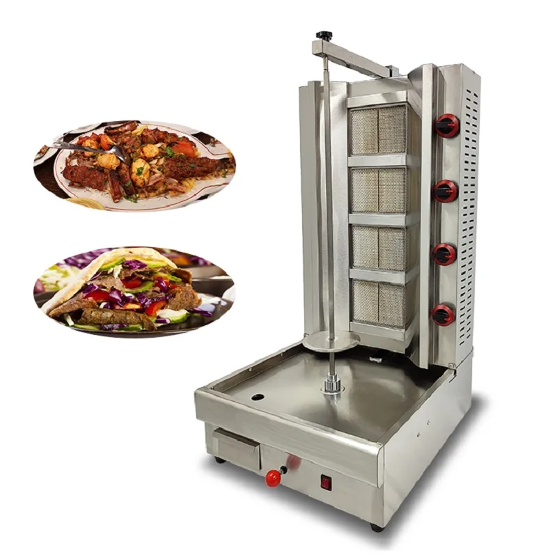 OEM Customize 2023 New Design Stainless Steel High Quality Commercial  BBQ Grill 4 Burners Tabletop Turkey Kebab Equipment