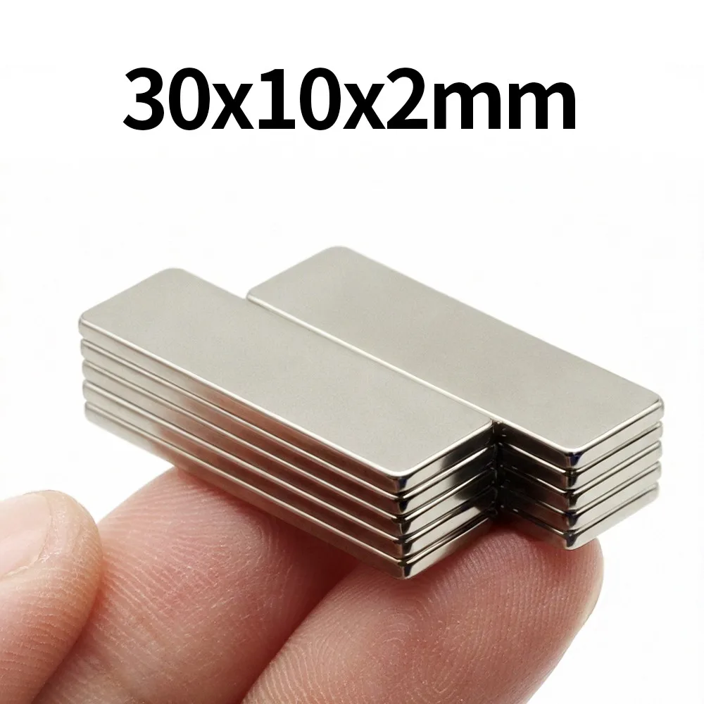 30x10x2mm Super Strong Neodymium Magnet N35 NdfeB Permanent Magnetic imanes Block Powerful Magnets Refrigerator