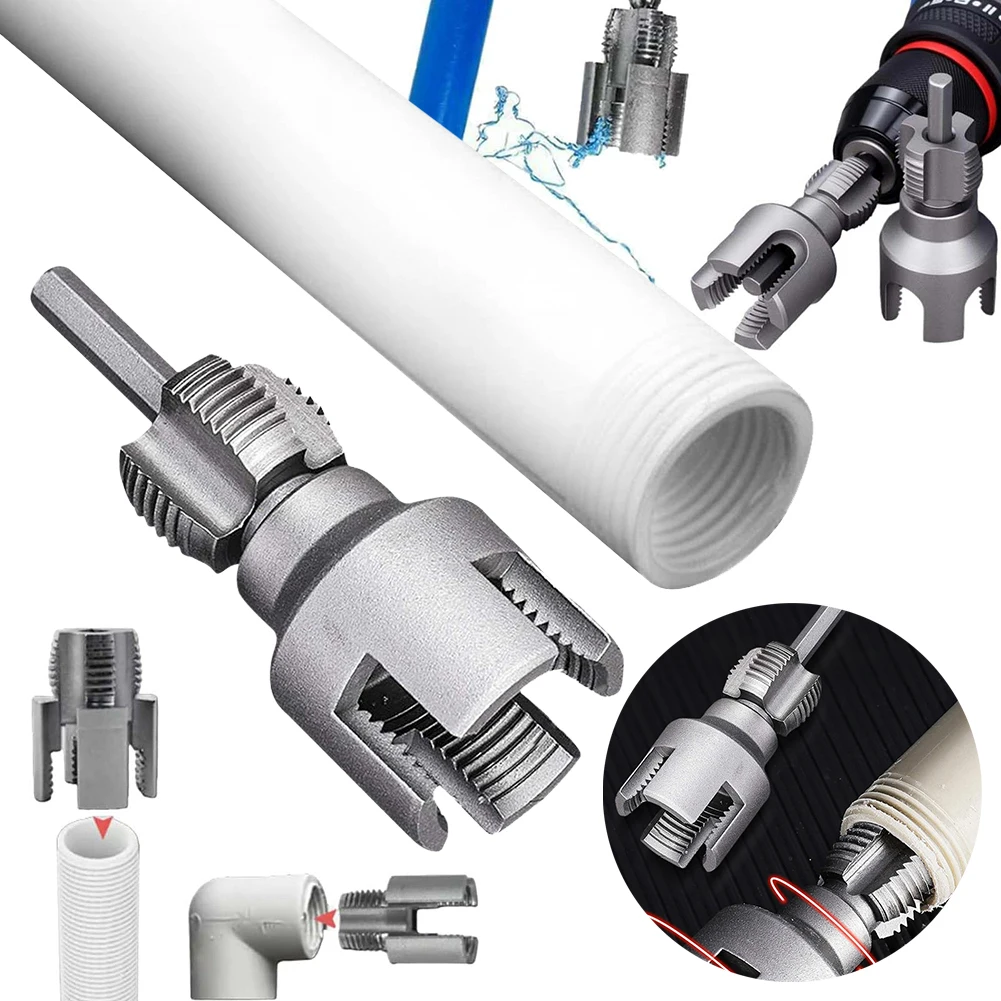 PVC Water Pipe Threading Tool Hex Shank Die Internal External Threads 4/6 Points Water Pipes Manganese Steel Detachable Tool  ﻿