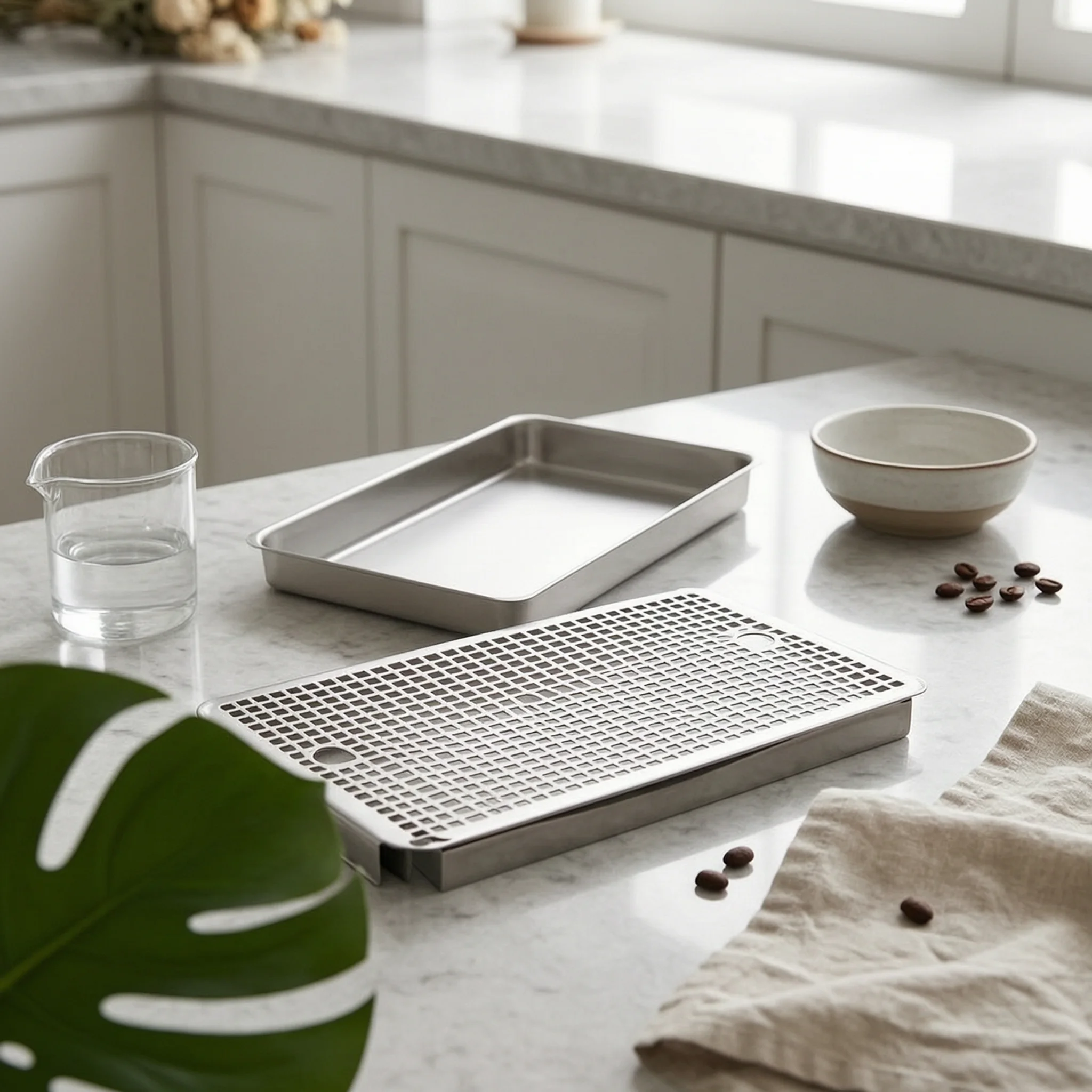 Bar Drainage Tray Rounded Corners Stainless Steel Drainage Tray Spill Catcher Shallow Drinkware Accessory Hygienic