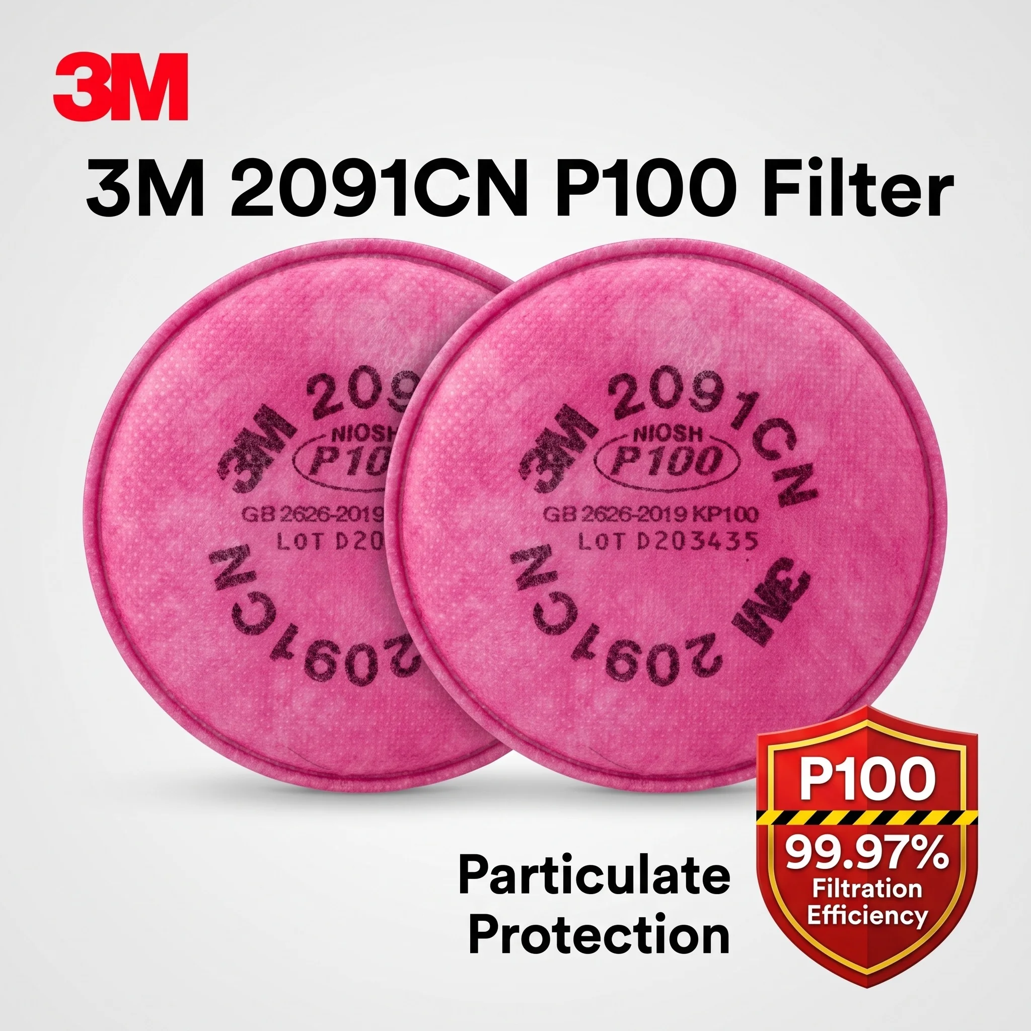 3M 2091CN P100 Filter Particulate Cotton Replacement for 6200 6800 7502 Respirator Mask Dust Welding Fumes Safety Protection