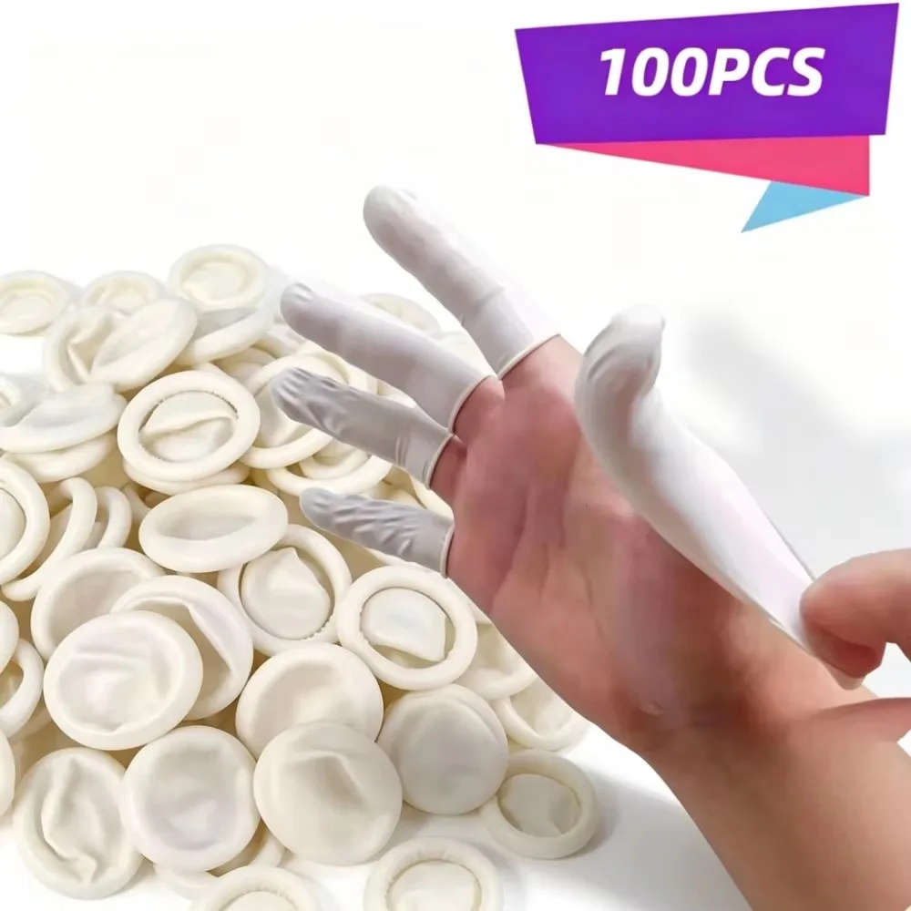 Disposable Anti-Static Latex Finger Cots 20/100PCS Non-slip Rubber Fingertip Sleeves Industrial Finger Protector