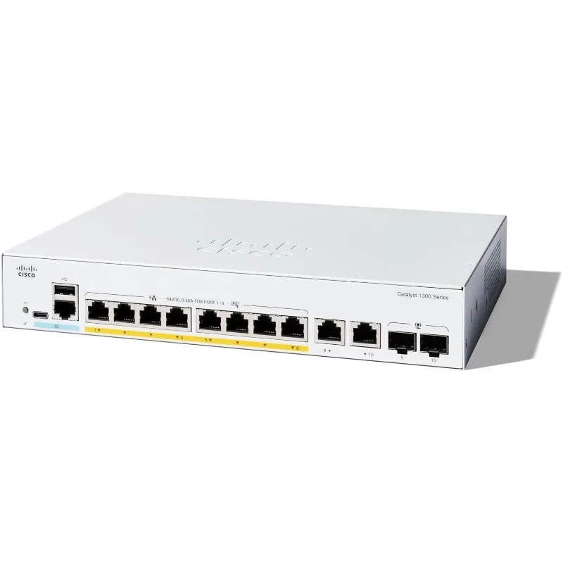 

Управляемый коммутатор Catalyst 1300-8FP-2G, 8-портовый GE, Full PoE, комбинация 2x1GE, ограниченная пожизненная защита (C1300-8FP-2G)