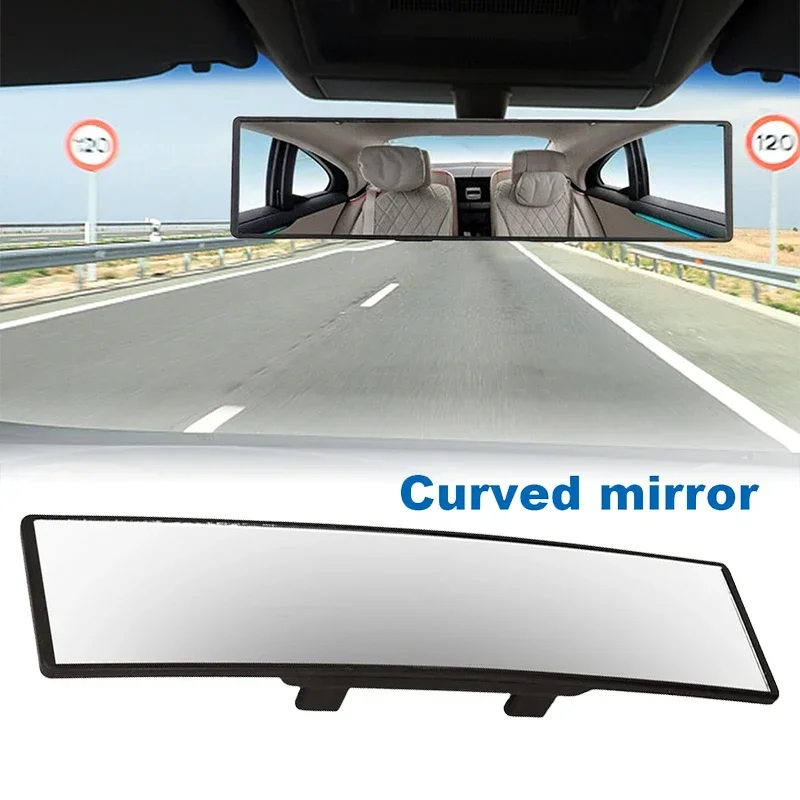 

285MM Wide Convex Interior Clip On Rear View Clear Mirror Universal Anti Glare Anti-fog Panoramic Rear View Mirror Curved Mirror