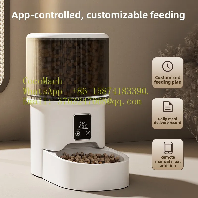 Smart Automatic Pet Feeder WiFi Bluetooth Timed Quantitative Voice Video Cross Border New