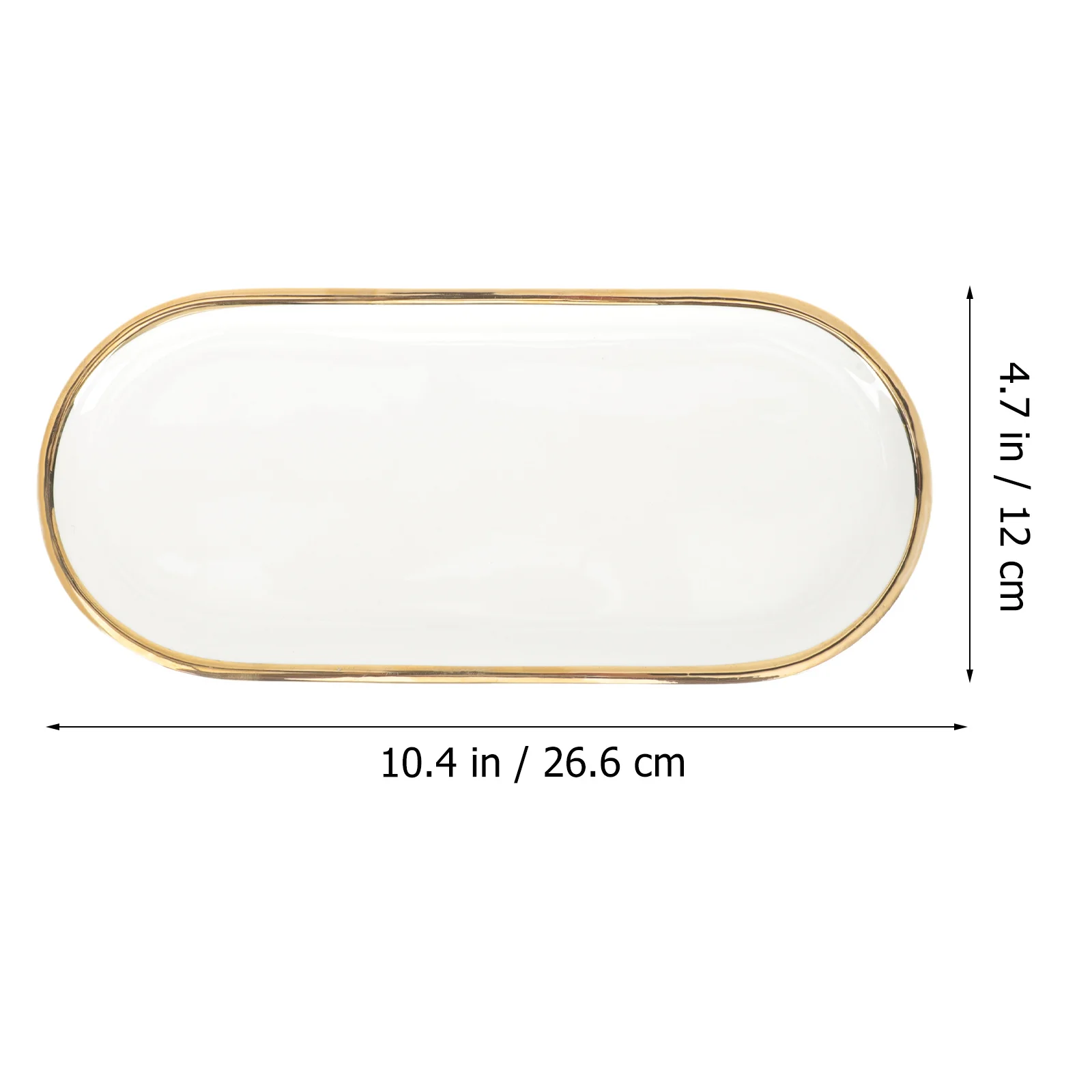 

Ceramic Jewelry Tray Gold Rimmed Elegant Charm Storage Plate for Rings Bracelets Home Decor Wedding Gift Jewelry Tray Organizer