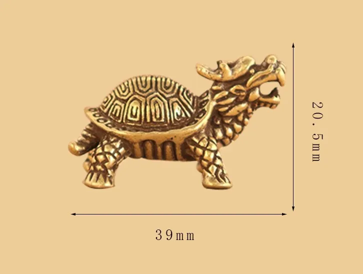 Pure Brass Xuanwu Turtle Lucky Dragon Turtle Pendant Pure Copper Keychain Accessories Rich Noble Dragon Turtle Keychain Pendant