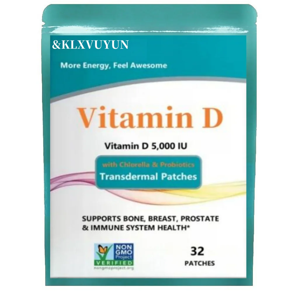 

Vitamin D3, Vitamin D 5,000 IU, Transdermal Patches,Vitamin D Supplements with Chlorella, Fruit, Veggies & Probiotics, 32pcs