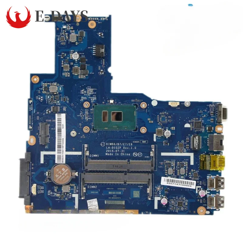 For Lenovo E51-80 Laptop Motherboard LA-D102P Notebook Mainboard with 3855U CPU DDR3 100% Tested Ok