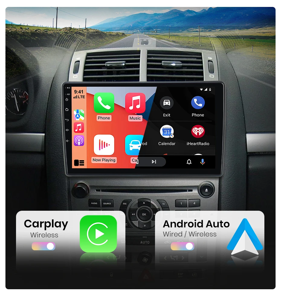 AWESAFE Kabelloses CarPlay Android Radio für Peugeot 407 2004-2011 mit GPS-Navigation Bluetooth WiFi Schnellstart DSP FM Plug & Play – Detail 8