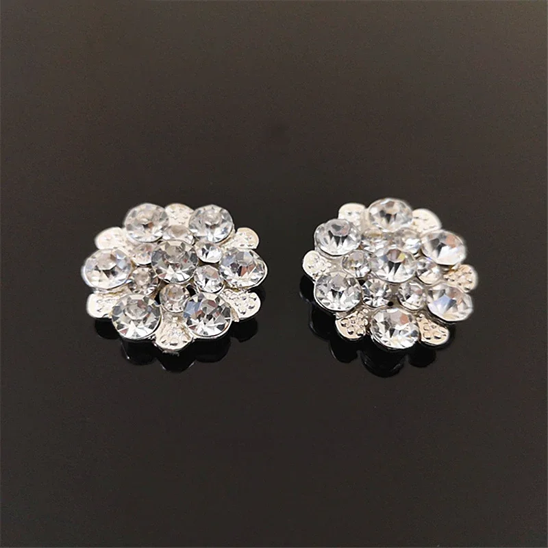 Engood 100pcs Crystal Rhinestones Button Sewing Trim & Embellishments Craft Buckles for DIY Hair Wedding Clothes Decoration
