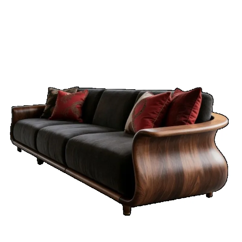 & Corner New Chinese Style Solid Wood Living Room Sofas Classic Design Luxury Couch Sofa Living Room High-end Large Furniture