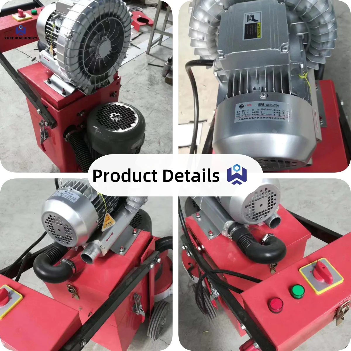 Hand Push Concrete Floor Grinding Machine Vacuuming Concrete Floor Grinder Machine Polishing Concrete Grinders