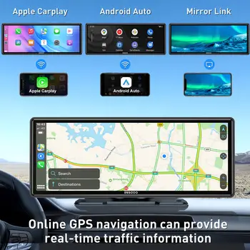 Univerzální přenosný Carplay pro obrazovku auta, bezdrátový Carplay displej, bezdrátové autorádio s Carplay Android Auto, dotyková obrazovka do auta 10 nejlepší prodej univerzální obrazovka pro Android - №7