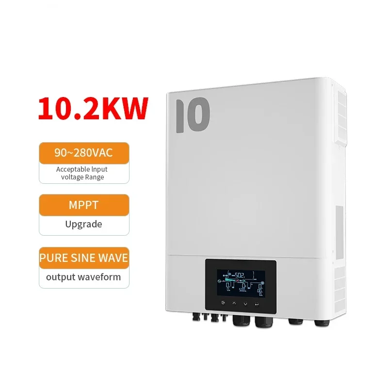 

Hot SalesBrand Smart Pure Sine Wave 10kw MPPT Hybrid Inverter For Wholesale