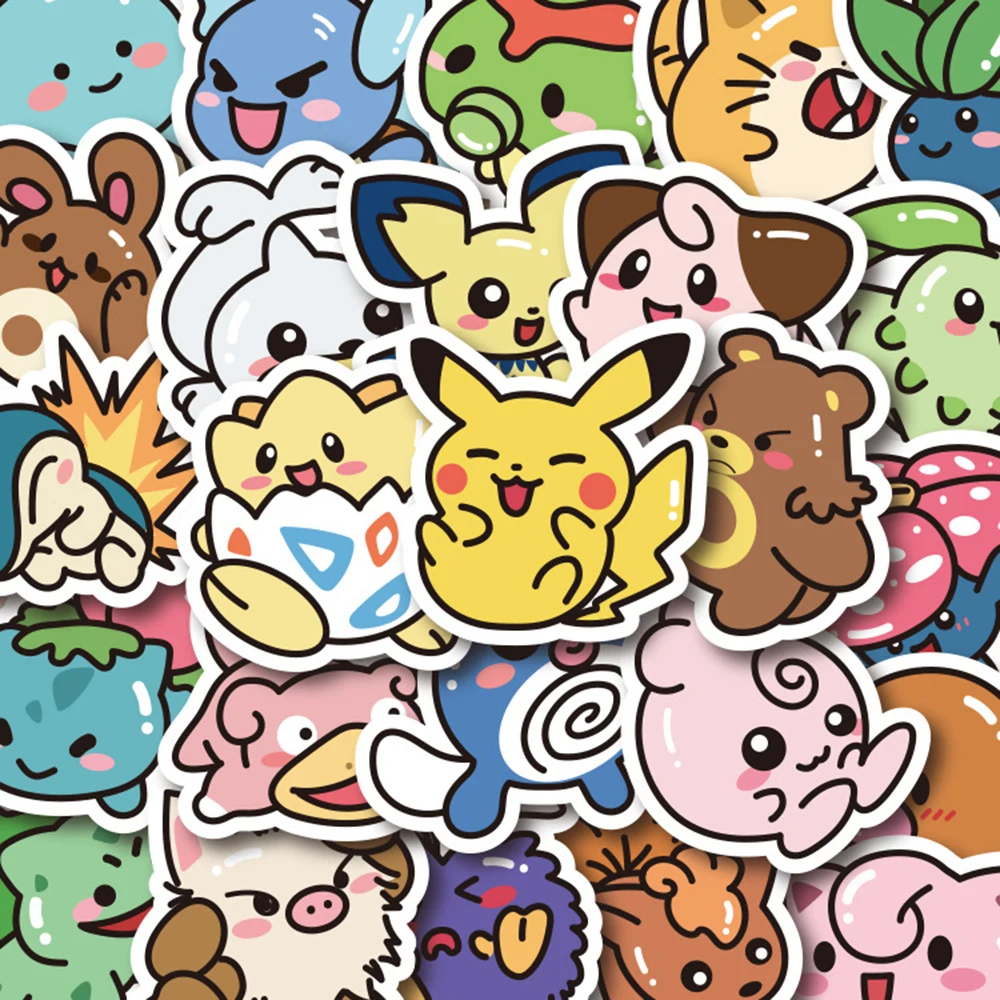 10/30/50 Stuks Leuke Anime Pokemon Cartoon Stickers Decals Diy Laptop Koelkast Notebook Telefoon Koffer Waterdichte Sticker kinderen Speelgoed