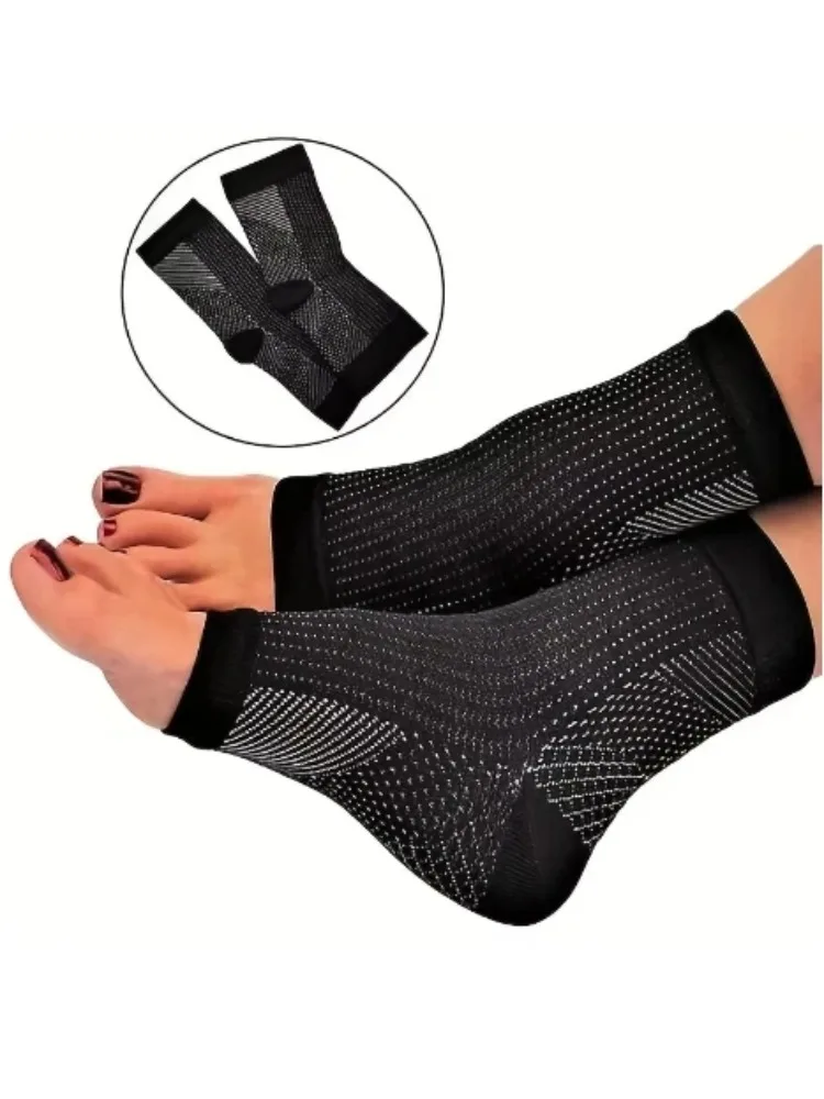 2 Paar Kompressionssocken mit Knöchelstütze, offener Zehenbereich, zur Linderung von Plantarfasziitis, für Sport und Laufen, für Männer und Frauen, atmungsaktiv, leichtgewichtig