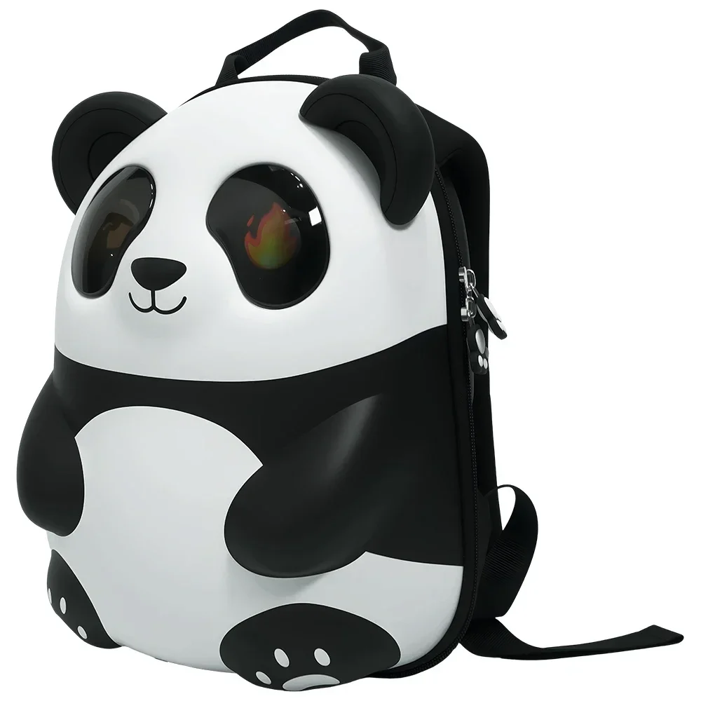 Hard Shell Panda Backpack for Girls, Bluetooth Linked DIY Programmable Full Color LED Eyes Screen