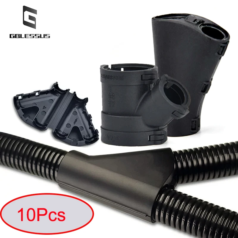 10Pcs Bellows Y-type Openable Three-Way Joint Threading Harness Buckle Etc. Variable Diameter Shunt Automobile Hose Nylon Juncti