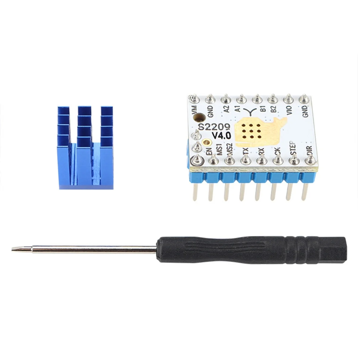 DQ2G TMC2209 V4.0 Driver motore passo-passo Funzionamento silenzioso per stampanti 3D, 5,5-28 V 2,8 A con dissipatore di calore, micropasti migliorati