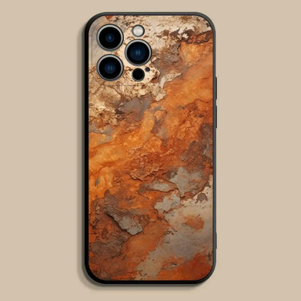 레트로 인더스트리얼 스타일 러스티 폰 케이스 아이폰 17,16,15,14,13,12,프로,맥스,플러스,E,SE4,에어,미니 블랙 소프트 커버