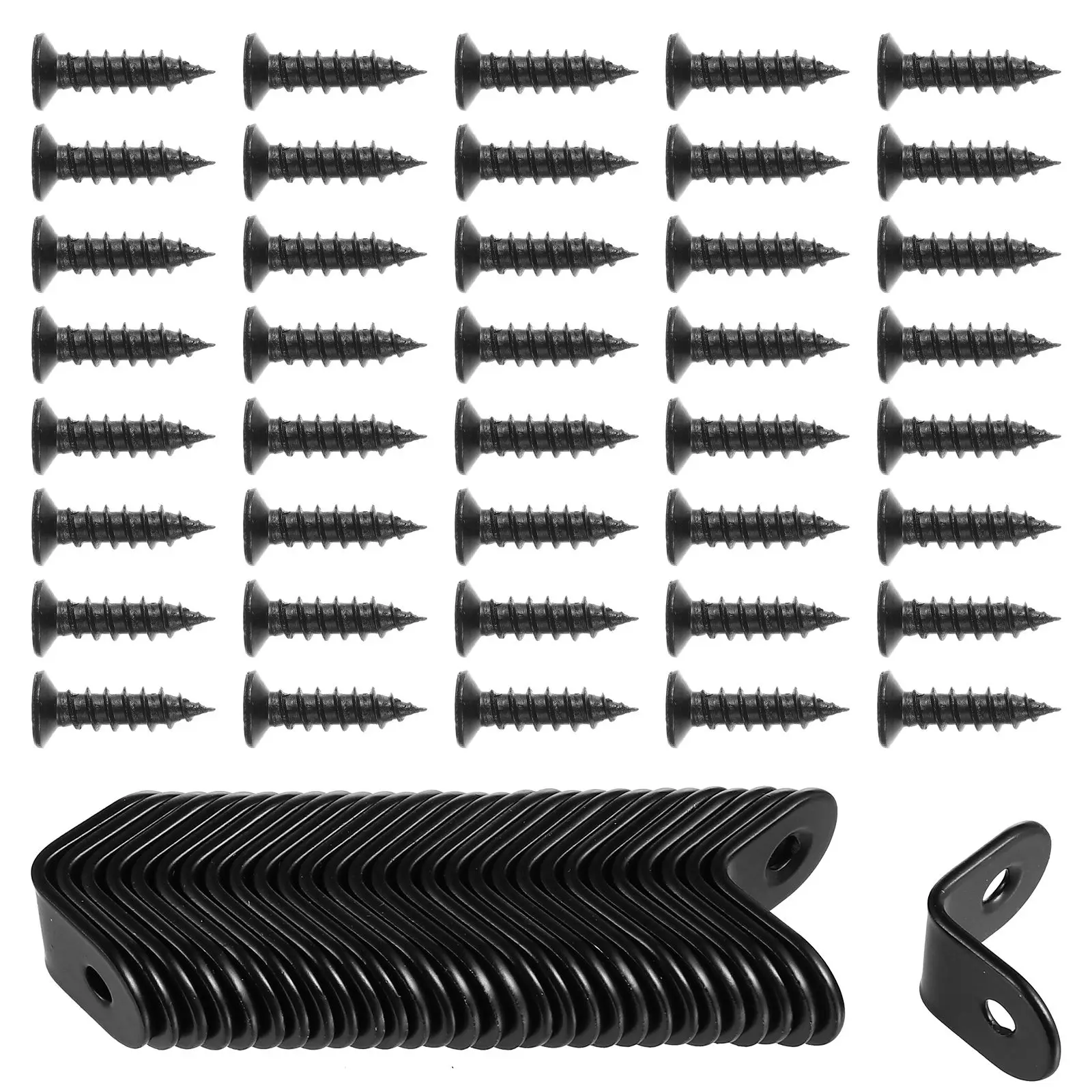 Staffe angolari in acciaio inossidabile da 30 pezzi, hardware per mensola angolare nera resistente, installazione resistente alla ruggine, scaffale da giardino