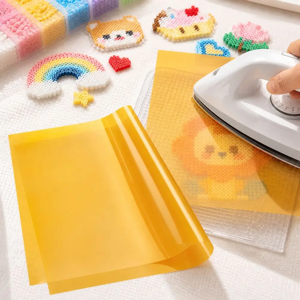 Imagen 6: 1/10 Piezas de Papel Termoadhesivo para Hama Beads Hecho a Mano, Resistente al Calor, Accesorios para Juguetes, Lámina Termoadhesiva Reutilizable